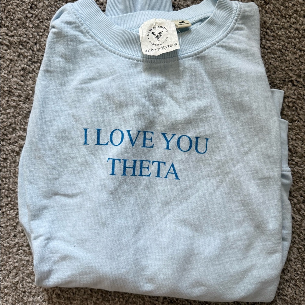 Light Blue 'I Love You Theta' Sweatshirt